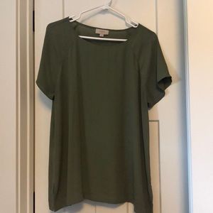 Loft olive green short sleeve shirt